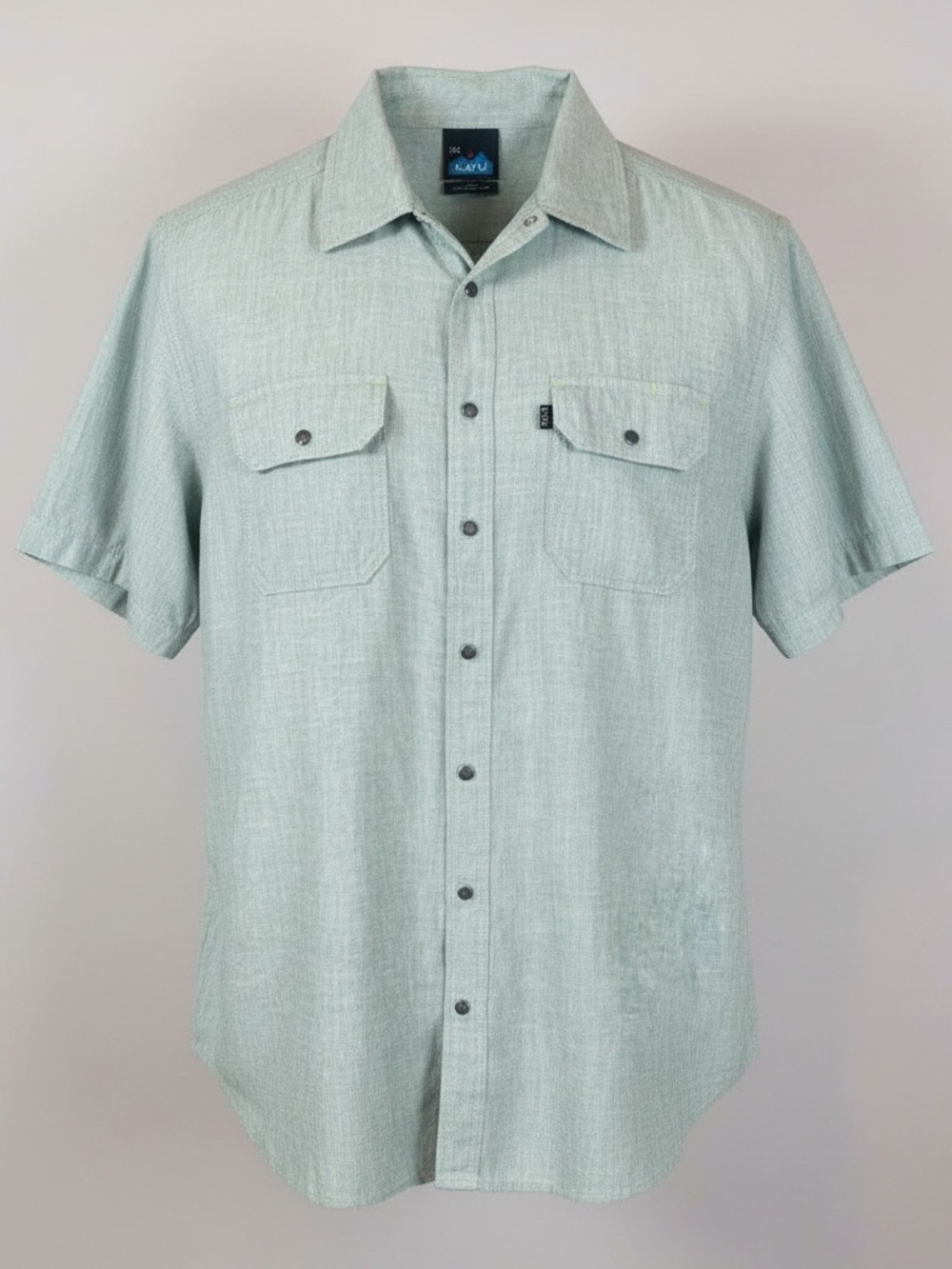 Kavu Men’s Light Heather Green Short-Sleeve Button-Down Shirt